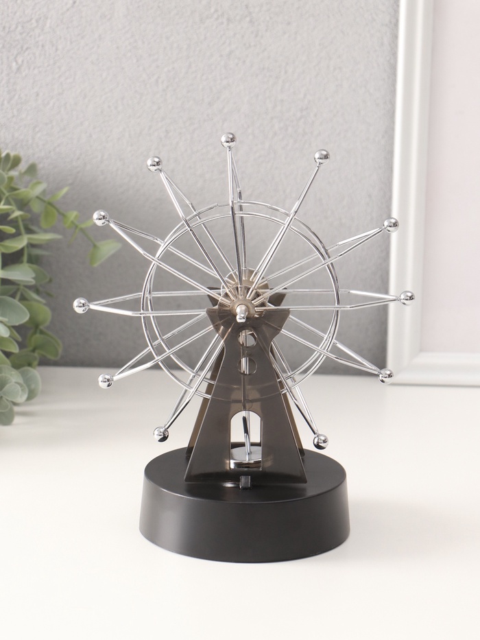 Маятник настольный антистресс «Колесо обозрения», чёрный, 11×17×21 см