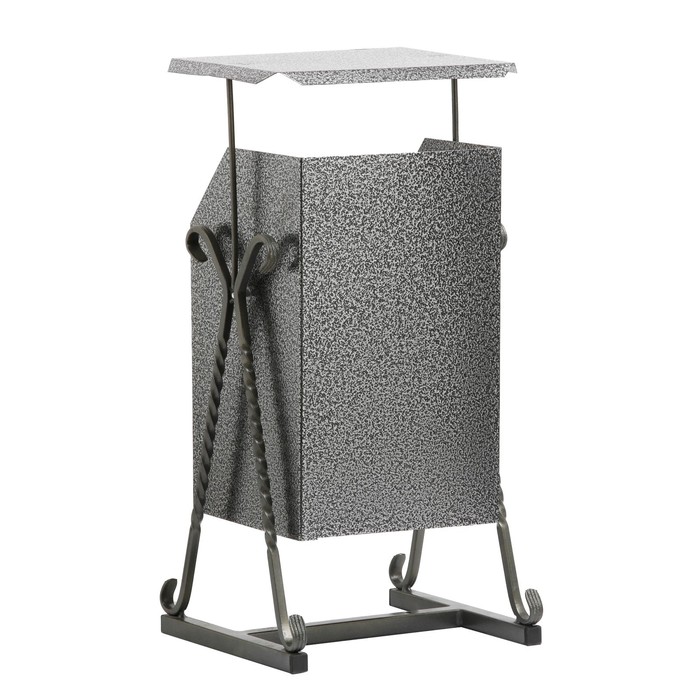 Урна для мусора «Квадратная», уличная, с крышей, 22 л, бак 0.5 мм, 63×33×33 см, серая