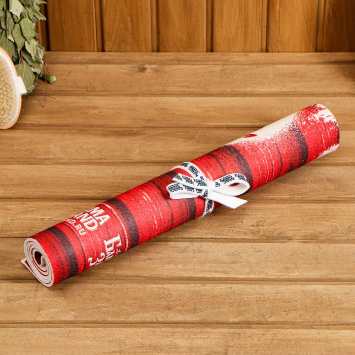 Коврик - лежак для бани и сауны с принтом «Лежак для крутейшей баньки», 150×50 см, полиэфир, «Банная забава»