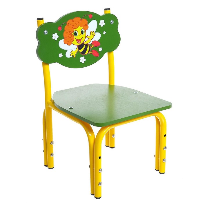 Стул детский регулируемый ZABIAKA «Пчела», группа роста 00 – 1, цвет зелёный/жёлтый