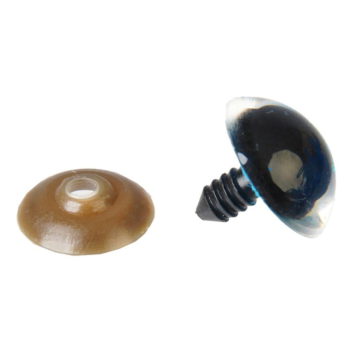 Глаза винтовые с заглушками, «Блёстки» набор 20 шт., размер 1 шт.: 2.2 см, голубые