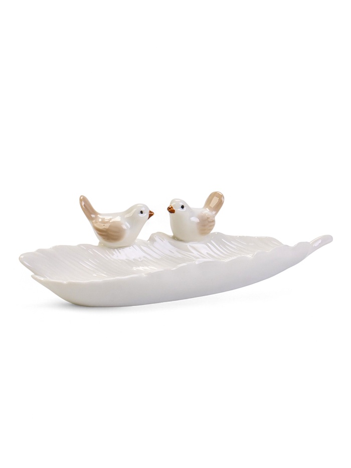 Декоративная подставка для мелочей TAKE IT EASY «Пташки», 21×8×5 см, белая