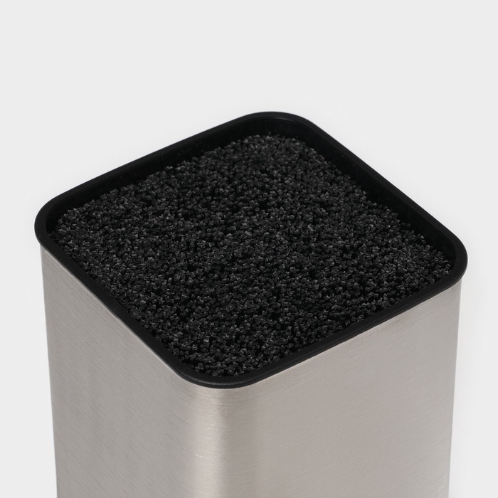 Подставка для ножей с наполнителем Magistro «Металлик», 22.5×9.5×9.5 см, серебристая