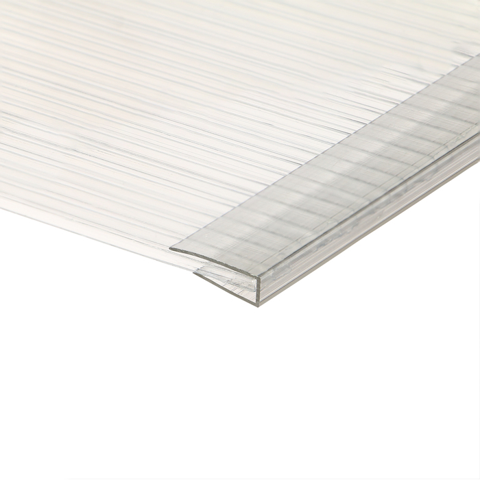 Профиль торцевой для поликарбоната, UP 2.1 м × 4 мм, прозрачный, Novattro