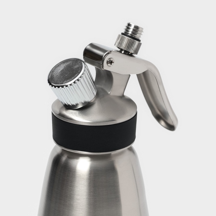 Сифон для взбивания сливок и газировки KONFINETTA, 1 л, 3 насадки, нержавеющая сталь