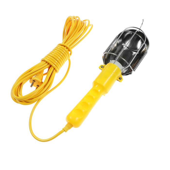 Светильник переносной Luazon Lighting с выключателем под лампу E27, 10 метров, жёлтый