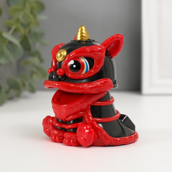 Маятник настольный антистресс «Китайский лев», пластик, красно-чёрный 8.5×7.3×8.5 см