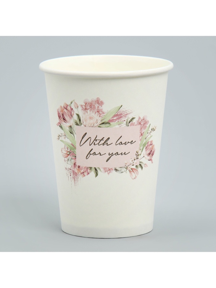 Стакан для цветов «Рамка цветочки», 350 мл