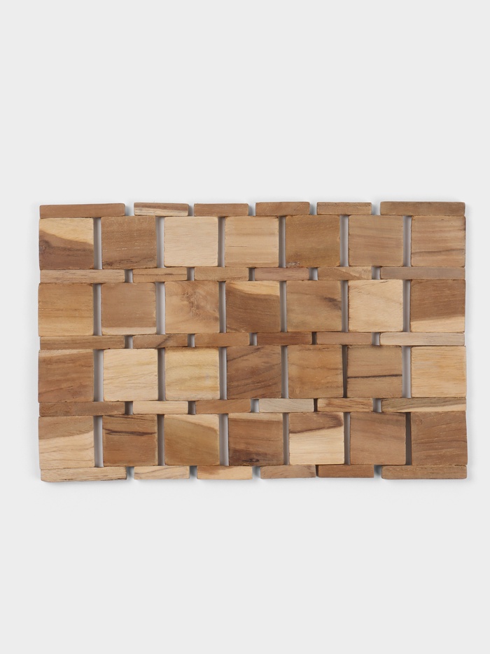 Коврик из тикового дерева, 30×20×0.7 см