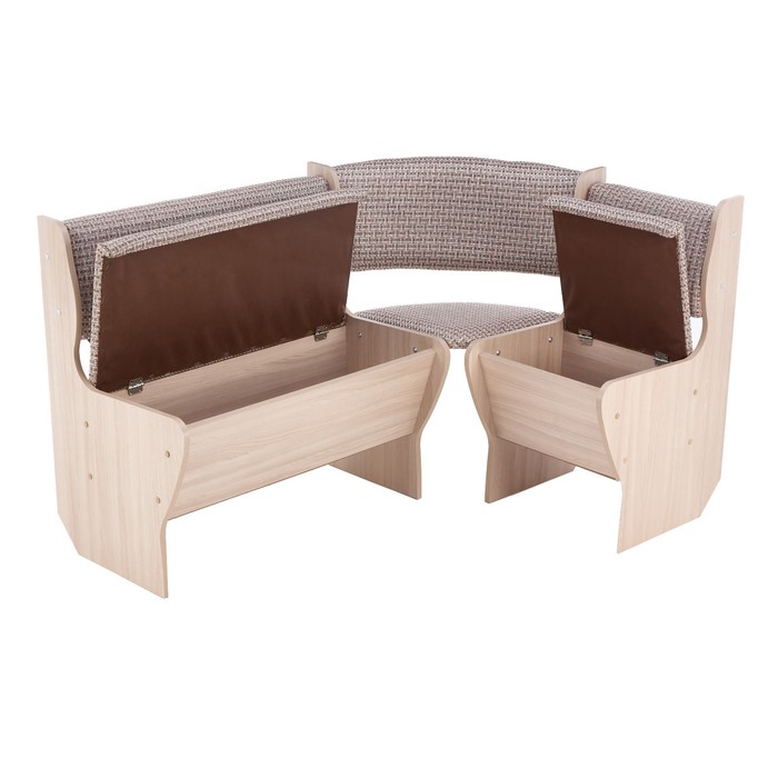 Кухонный уголок «А-5», со столом, с табуретами, цвет ясень шимо светлый/рогожка тёмная