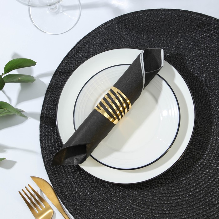 Кольцо для салфетки «Линии», 4×4×4 см, железо, золотистое