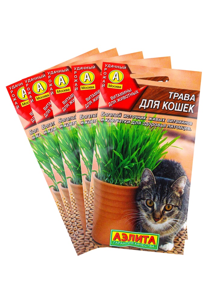 Набор семян "Трава для кошек",  5 шт.