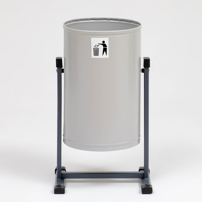 Урна для мусора «Уралочка Бюджет», уличная, 21 л, 35×55×26.5 см, бак 0.6 мм, серая