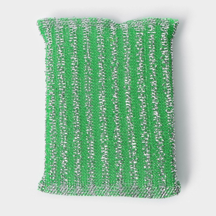 Губка для посуды Доляна, со стальной стружкой, 12×9×1.5 см, МИКС