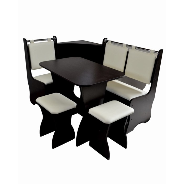 Кухонный уголок «А-15», со столом, с табуретами, цвет венге тёмный /терра