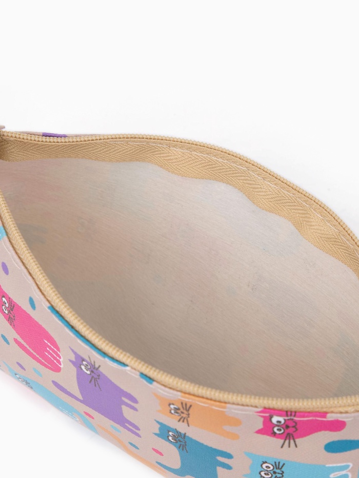 Косметичка - пенал «Коты», на молнии, плоская, разноцветная