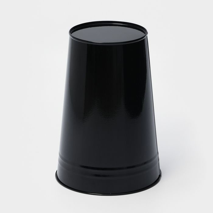 Вазон без ручек, 7 л, h=29 см, нержавеющая сталь, чёрный