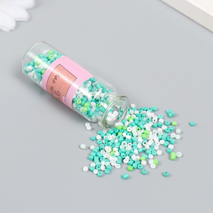 Бисер 12/0 в бутылочке «Молодая зелень», 20 г, 6×2×2 см