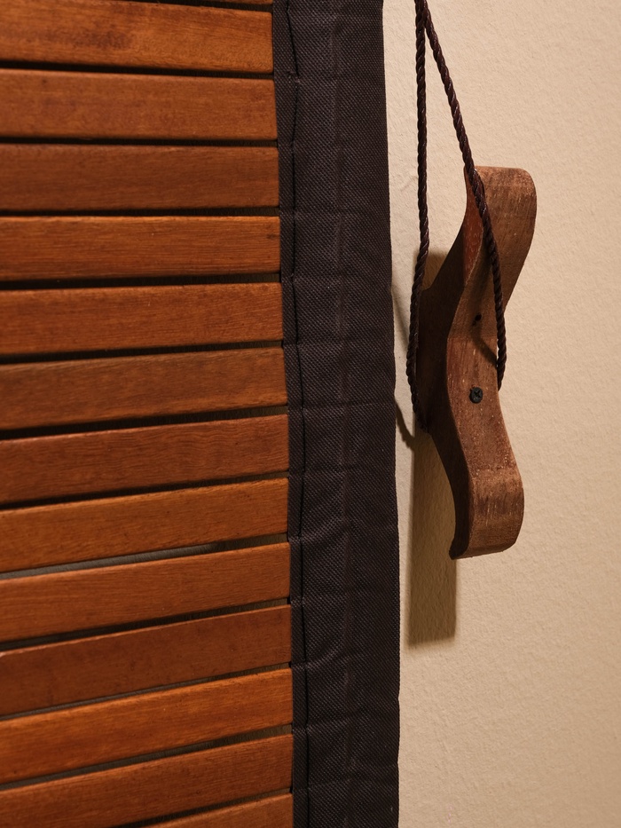 Жалюзи деревянные, 200×150×0.7 см, с тёмной рамкой