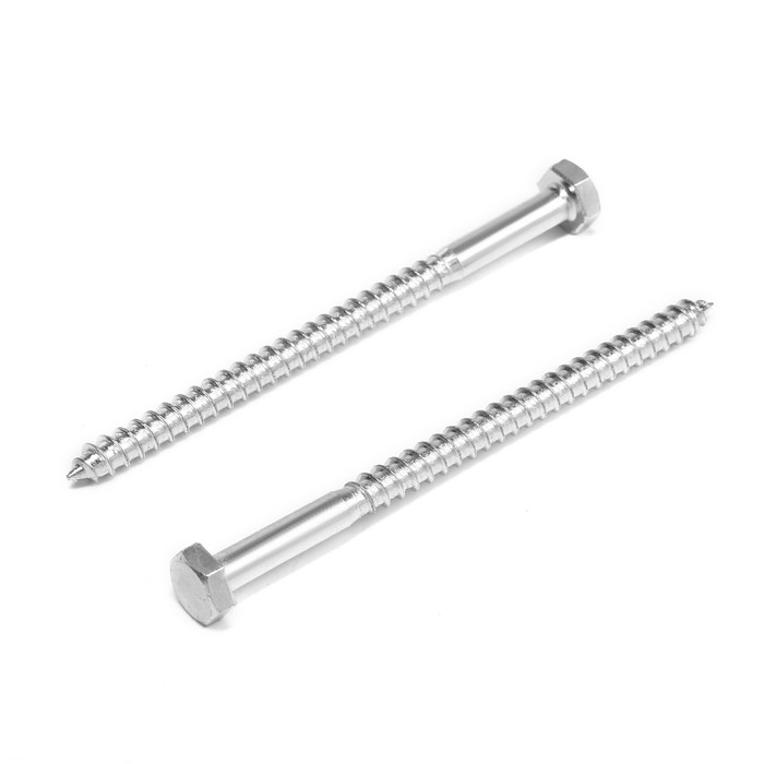 Шуруп-болт ТУНДРА, сантехнический, оцинкованный, DIN 571, М6×90 мм, 4.8 - 5 кг