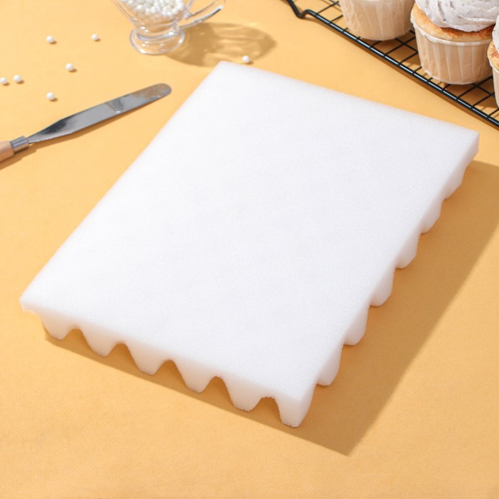 Мат для сушки цветов из мастики Доляна, 24.5×19×2.5 см, белый