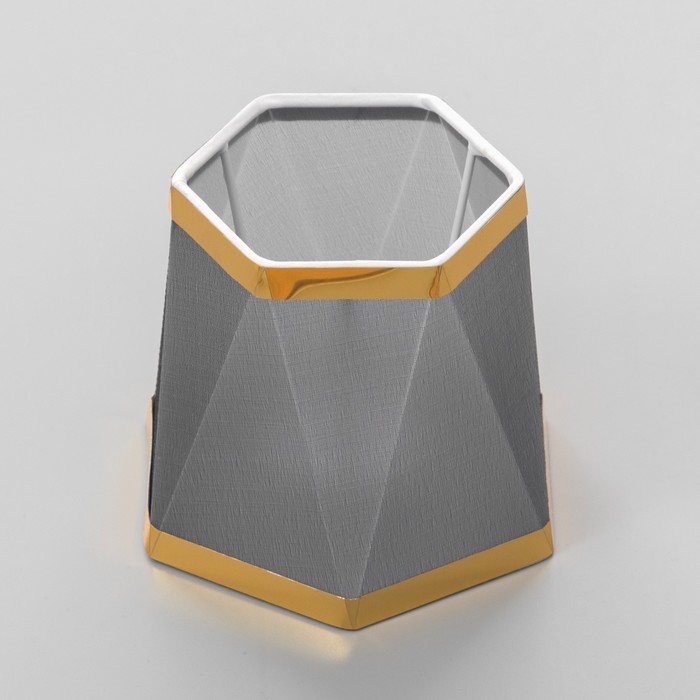 Абажур BayerLux «Корузо», Е14, серый/золотой, 16×14×13 см