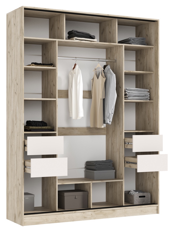 Шкаф – купе «Роджина», 1800×520×2400 мм, цвет кашемир/дуб крафт серый