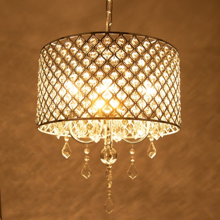 Люстра BayerLux «Савой» 4хЕ14 40 Вт хром 55×55×50-110 см