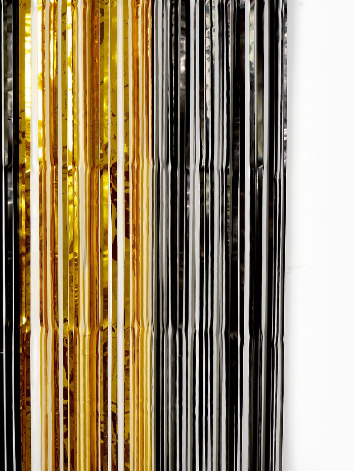 Занавес дождик для фотозоны 1×2 м., черно-золотой