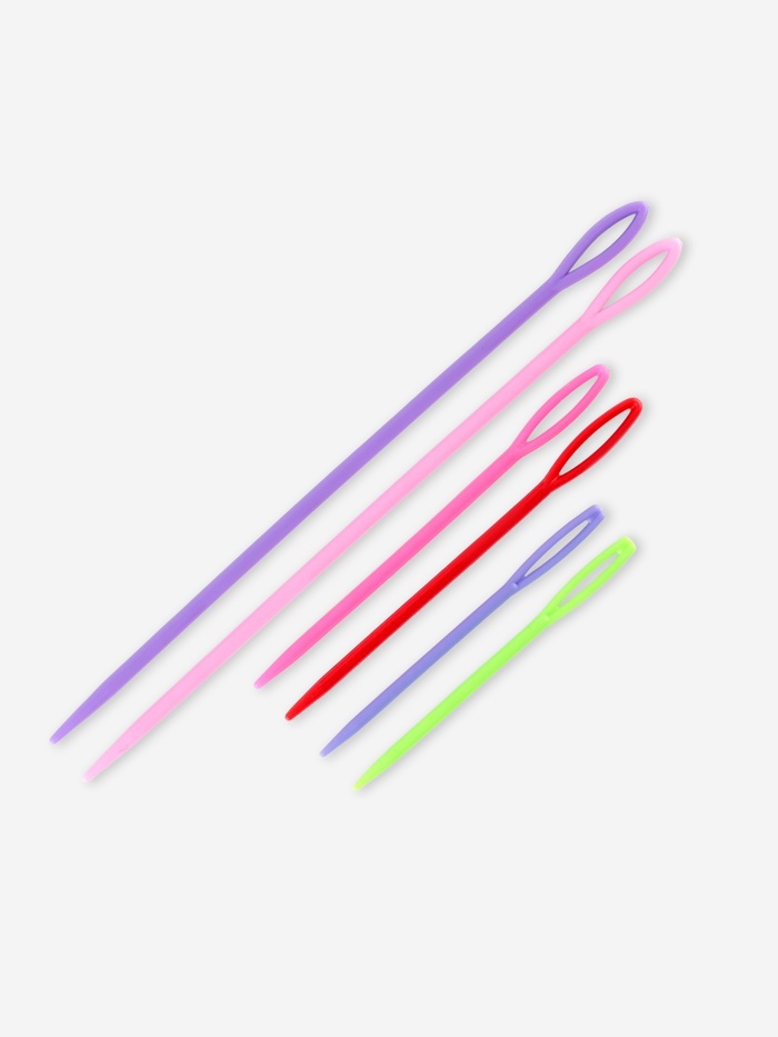 Набор игл для сшивания пряжи/шерсти, d=2.05/3.05 мм, 7/9/15 см, 6 шт., разноцветный