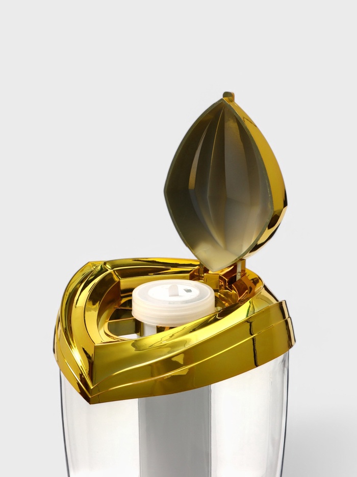 Башня пивная «Вавилон голд», колба 3 л, ёмкость для льда, подсветка, пластик, золотистый