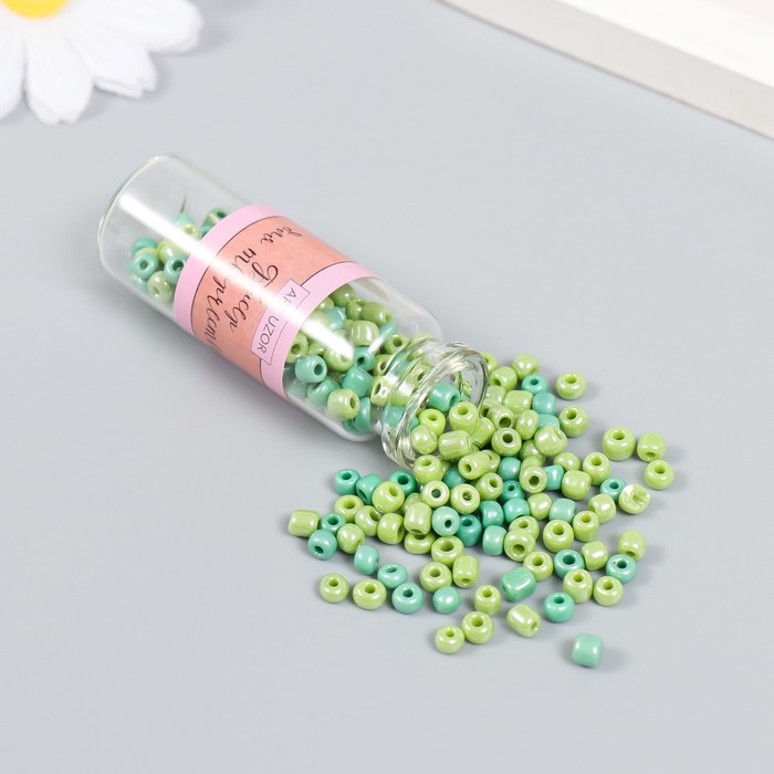 Бисер 6/0 в бутылочке «Хвойный лес», 20 г, керамический блеск, 6×2×2 см