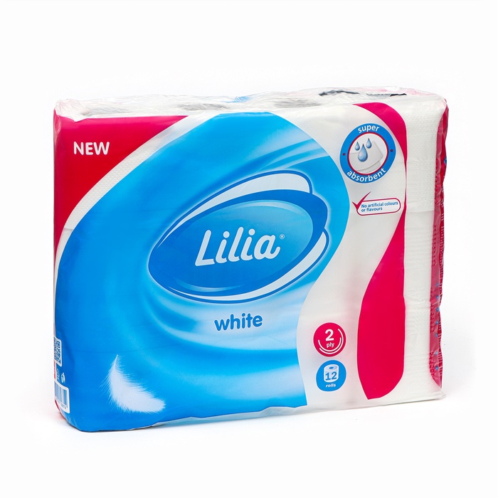 Туалетная бумага «Лилия», 2 слоя, 12 рулонов