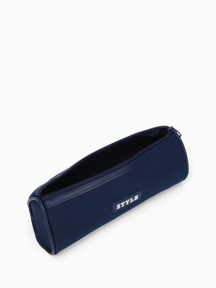 Косметичка - пенал на молнии школьная, синяя