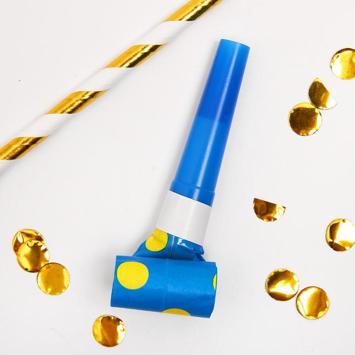 Дудка язычок «Горох», набор 6 шт., синий