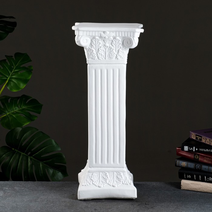 Колонна декоративная «Античная», гипс, белый, 64×25.5 см