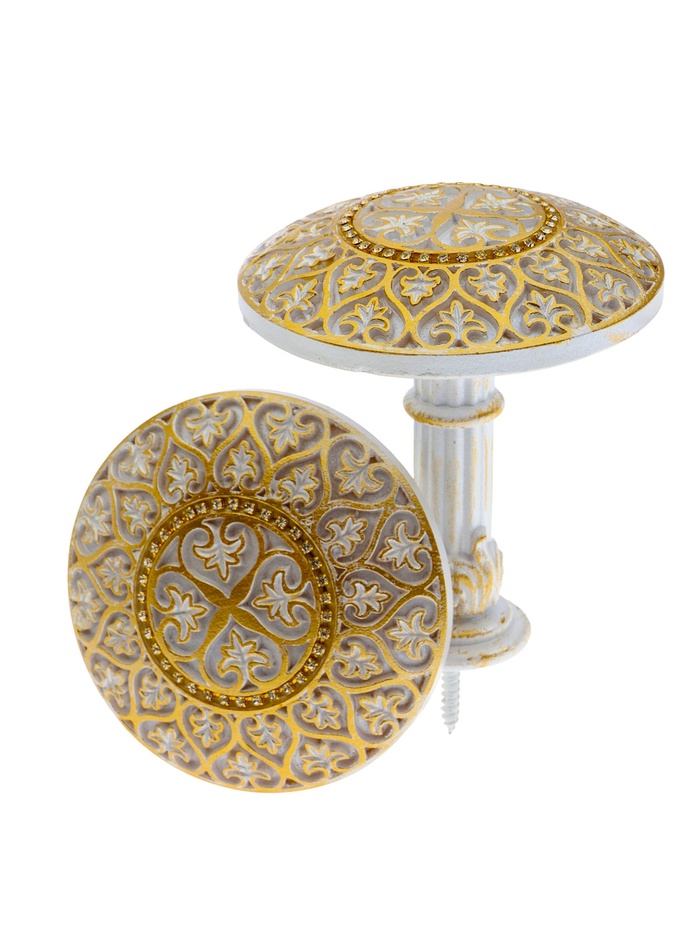 Держатель для штор CAPPIO KC211, d=9.6 мм, белый с золотом, 2 шт.