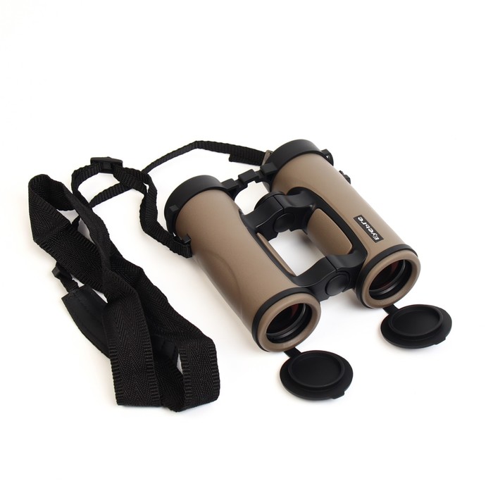 Бинокль «Разведка», 10×32, водонепроницаемый, с чехлом, коричневый