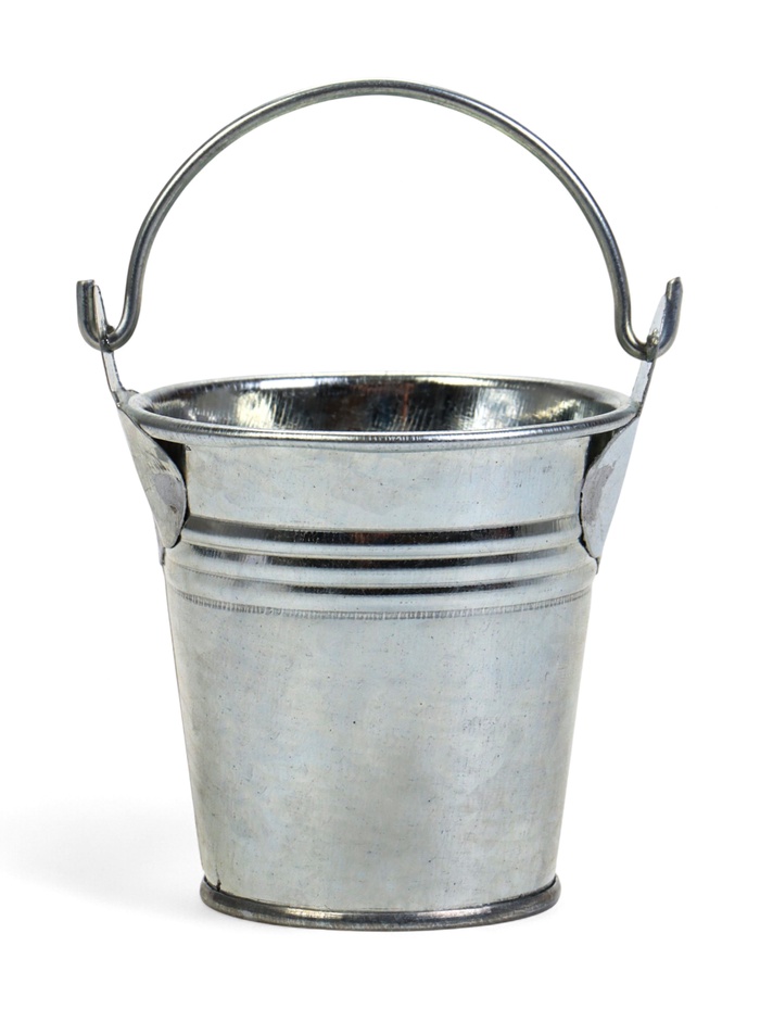 Декоративно кашпо для цветов «Ведёрко альма», 100 мл, d=5.3 см, h=5.6 см, металлическое