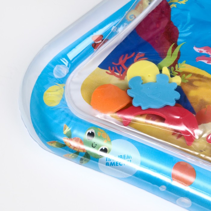 Акваковрик Крошка Я «Морские жители» надувной, развивающий, водный коврик, 65×50 см