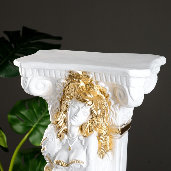 Колонна декоративная «С девушкой», гипс, под белое золото, 65 см