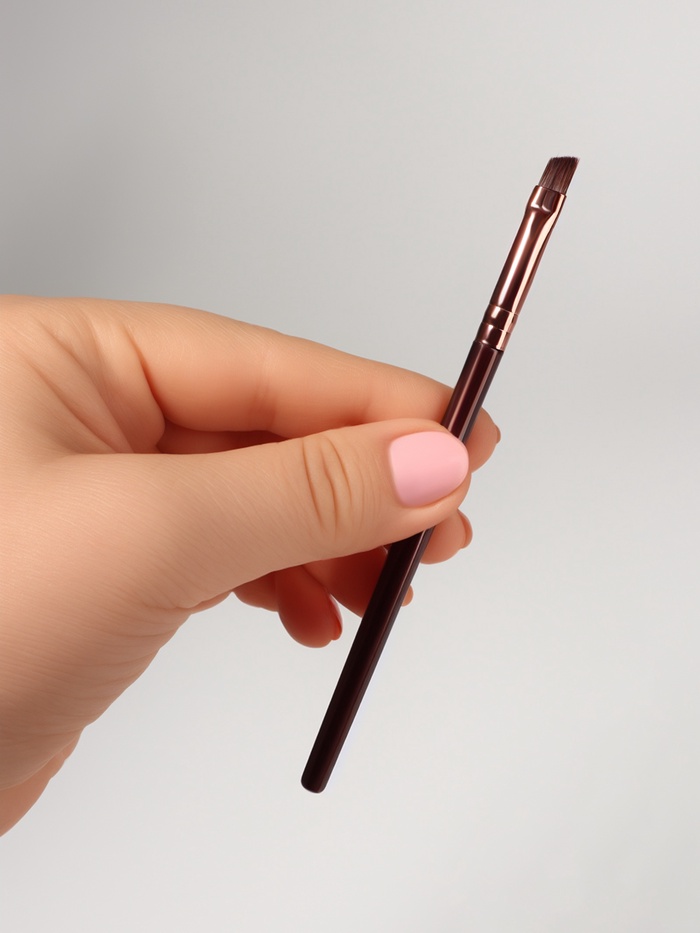 Кисть для макияжа «Brush COFFEE», скошенная, 13 (± 1) см, цвет коричневый/бронзовый