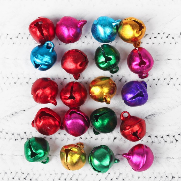 Бубенчики для рукоделия, набор 20 шт., размер 1 шт. — 0.8 см, МИКС