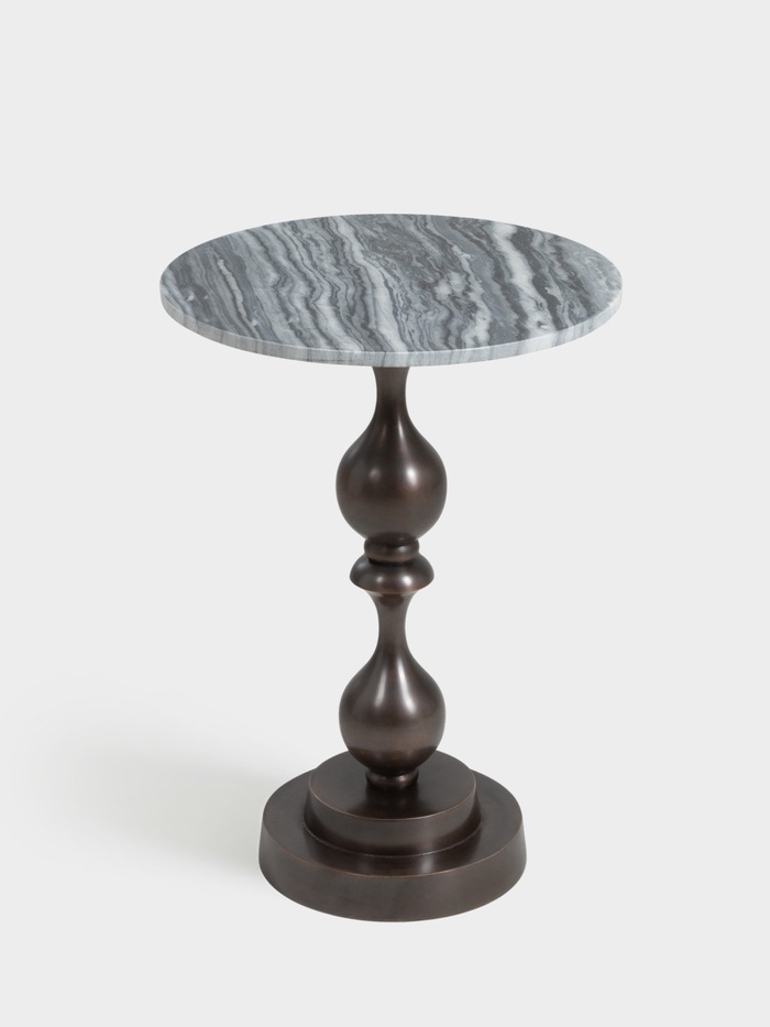 Стол кофейный, 41×41×57 см, алюминий, мрамор