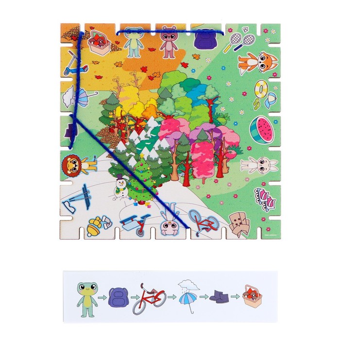 Геоборд с заданиями Лесная мастерская «Изучаем времена года»