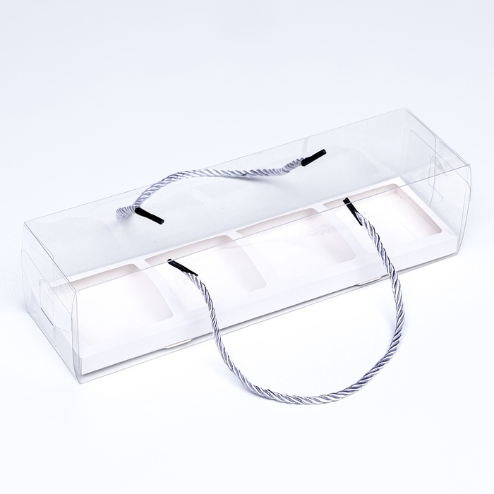 Кондитерская упаковка для кексов, белая, 29.5×7.8×7.8 см