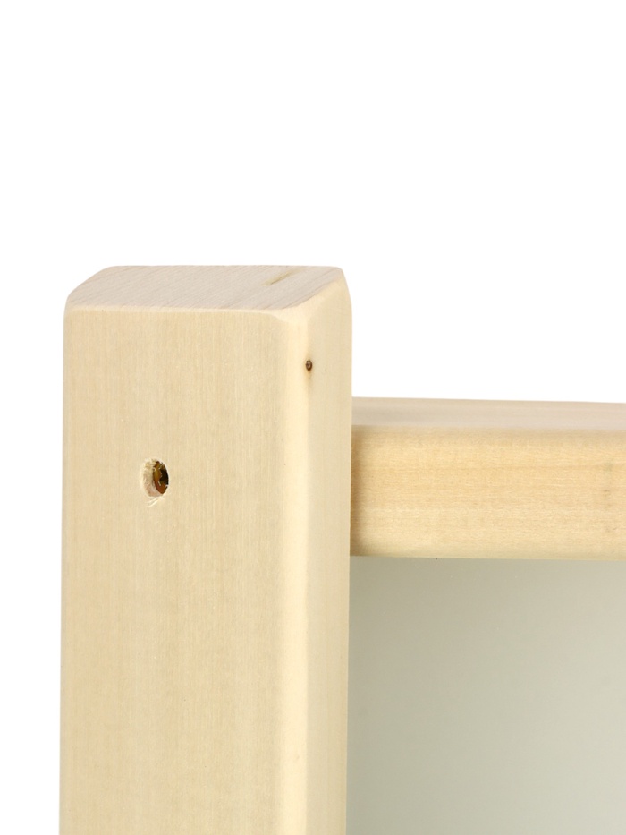 Абажур для бани и сауны, деревянный, настенный, со вставкой из белого стекла, «Добропаровъ»