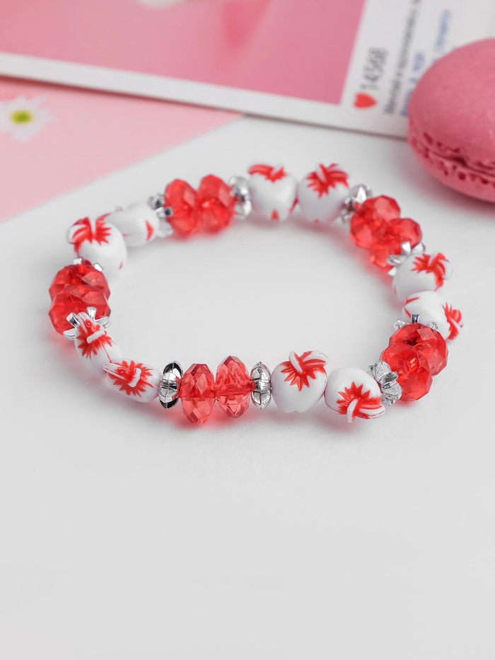 Браслет «Выбражулька» яблочки, красный, d=6 см