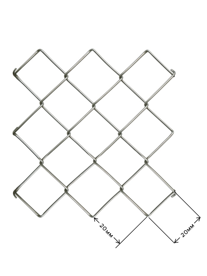 Сетка – рабица металлическая ТУ, без покрытия, ячейка 20×20 мм, толщина 1.2 мм, размер рулона 1.5×10 м