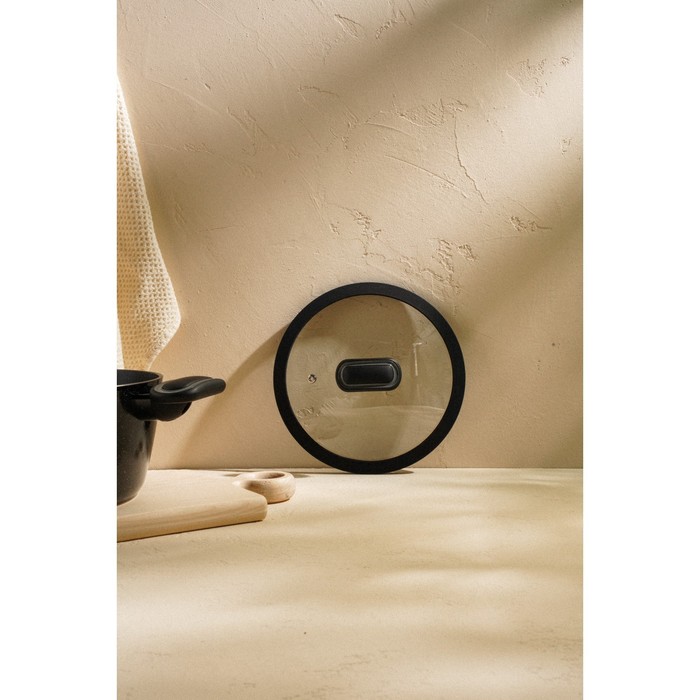 Крышка SL Home, d=20 см, с силиконовым ободком, стекло